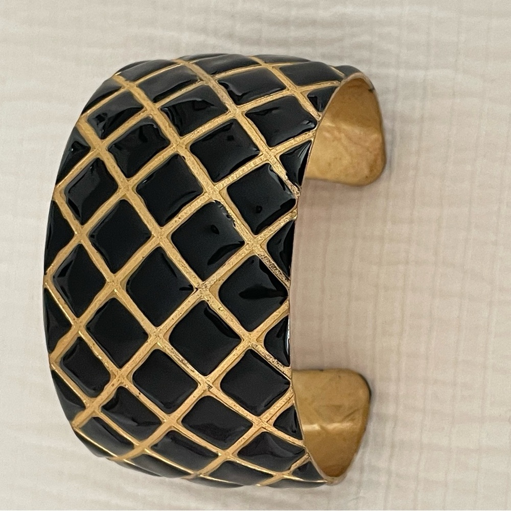 New Wimberly Black/Gold Enamel Cuff